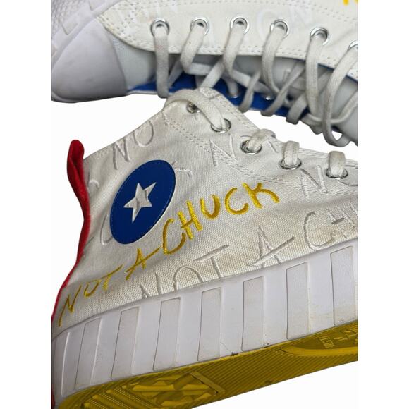 Converse Not A Chuck High Top Shoes White/Blue/Red Size 12 – Preowned - Picture 2 of 14